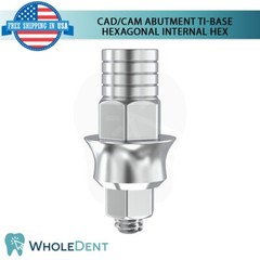 10x Ti-Base CAD/CAM Hexagonal Abutment Titanium Dental Int Hex Connection 2.42mm