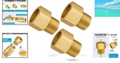 Corrosion-Resistant Brass Pipe Fitting Set, 1/2