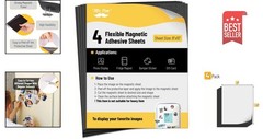 4 Pack of 8″ x 10″ Adhesive Magnetic Sheets – Perfect for Crafting & Decorating