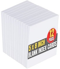 5×8 Memo Pads – Unruled White Scratch Pads, 100 Sheets Each, 12 Pack, Office Sup