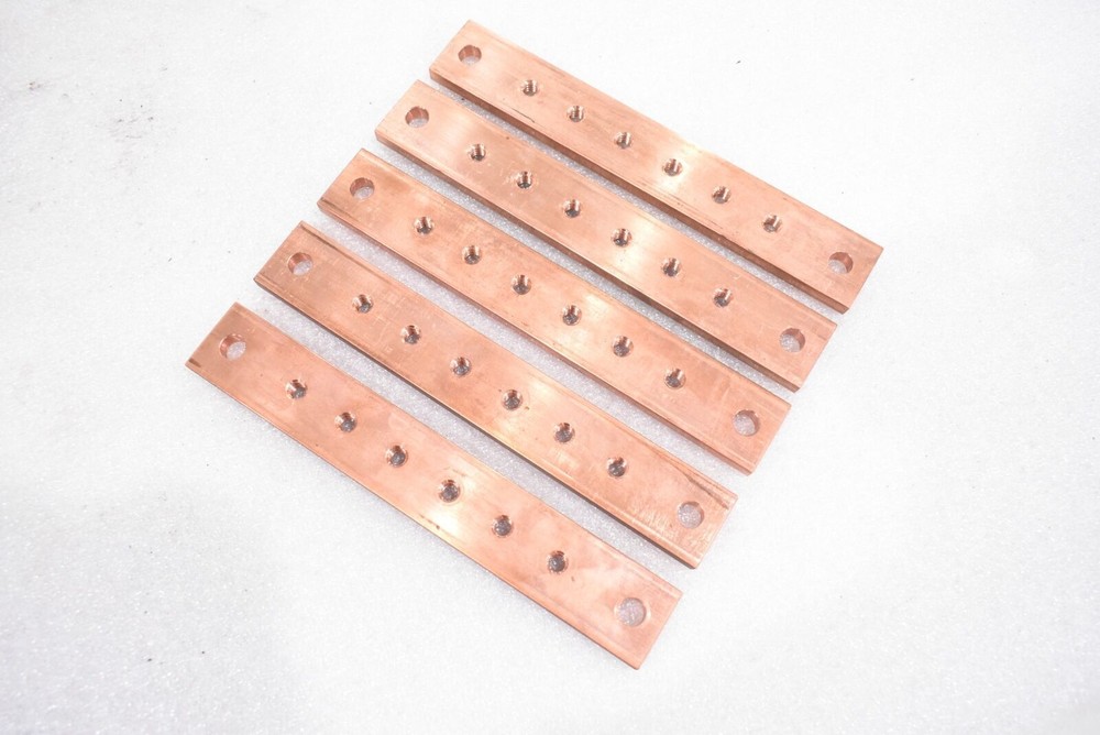 PURE COPPER BRACKETS, 6-1/2″ L X 1″ W X 1/4″ H, 8 HOLE, 2.4LBS, (LOT OF 5)