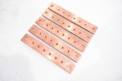PURE COPPER BRACKETS, 6-1/2″ L X 1″ W X 1/4″ H, 8 HOLE, 2.4LBS, (LOT OF 5)