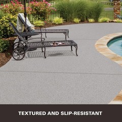 Slip Resistant Gray Concrete Paint, Interior/Exterior, 1 Gal**^