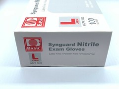 Synguard Nitrile Exam Gloves Powder-Free Blue large (4x 100/Bx)