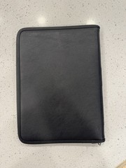 Spillman LEEDS Zippered Portfolio Organizer Binder Card Pockets Black Folder