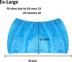 Case of 1000 Disposable Blue Polypropylene Shoe Cover with Tread XL Size