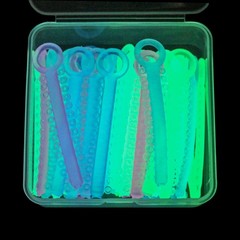 Dental Assorted 40 Stick Glow in Dark Orthodontic Ligature Ties Elastic Rubber