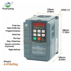 Huanyang VFD 220V 3HP 2.2KW Inverter CNC single phase to 3 phase for Motor