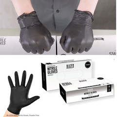 1000/cs Bluz 3 Mil Black Nitrile Gloves Powder Free (Non Latex Vinyl) Industrial