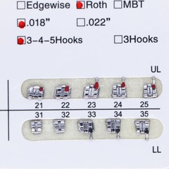20pcs/set Dental Orthodontic Mental Bracket Brace Standard Roth 018 345hooks