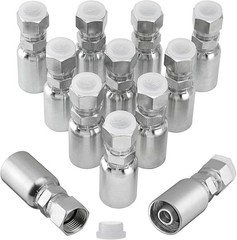 12-Pack 1/2″ Hydraulic Hose End Fittings: 1/2″ I.D. Hose x 1/2″ JIC 37 ° Female