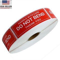 12 Rolls 1 x 3 DO NOT BEND HANDLE WITH CARE Stickers (1000 Per Roll)