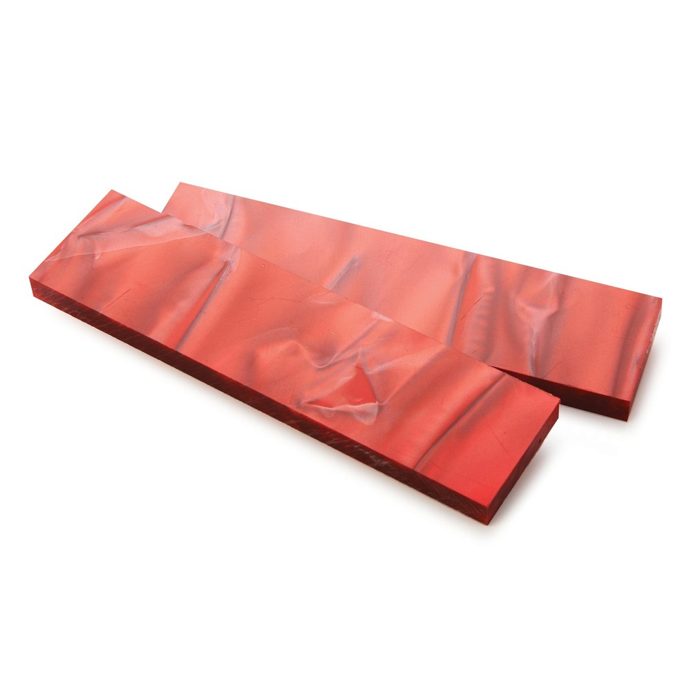WoodRiver Acrylic Knife Scales – 15/64″ x 1-1/2″ x 6″ – Red Rage – Pair