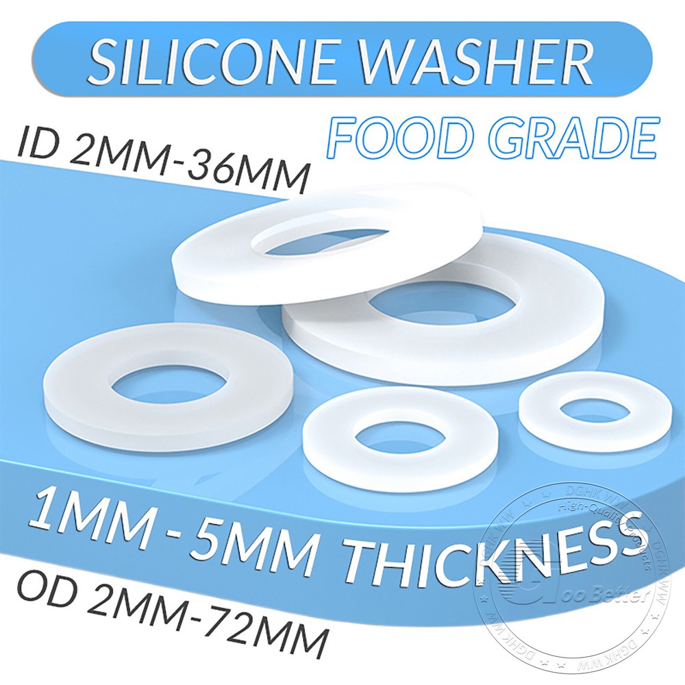 10pcs x Silicone Plain Flat Washer O Rings Sealing Gaskets Ring Food Grade