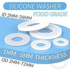 10pcs x Silicone Plain Flat Washer O Rings Sealing Gaskets Ring Food Grade