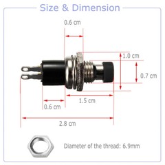 12V SPST Mini Push Button Pre-Wired Momentary N/O OFF-ON Switch Plug US