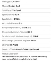 Lincoln ED031663 UltraCore 71A85 Flux Cored Welding Wire E71T-9M, 0.045 in, 33lb