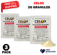 CELOX Granular Hemostat Blood-Clotting Crystals – 3 Count