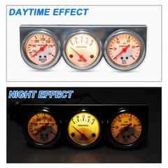 CNSPEED 2″ 52mm Triple Gauge Kit Volt, Water Temp, Oil Pressure Auto Gauge Set