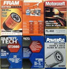 Fram PH3980 2 pcs, Super Tech ST3980 2 pcs, Power Flo SL24011, Motorcraft FL-402
