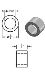 Black Anodize Aluminum Spacer Bushing 3/4″ OD x 1/2″ ID (1/2″ Length, 10 Pack)