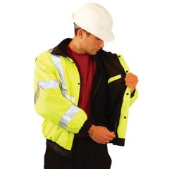 OccuNomix LUX-TJBJ Type R Class 3 Premium 4-In-1 Bomber Safety Jacket Small