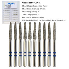 Zirconia Diamond Burs Egg Football 368 Ball Round End Taper 850 FG High Speed