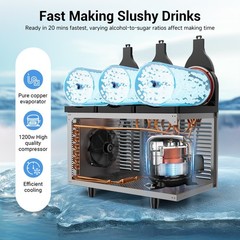 3x15L Tank Commercial Slushy Machine Smoothie Frozen Drink Maker Multi-mode