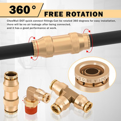 76 Pcs Brass DOT Air Line Fittings Kit Push Lock Air Fittings Push to Connect Fi