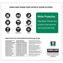 Kirkland Signature. Nitrile Exam Gloves, Medium. 400 Count