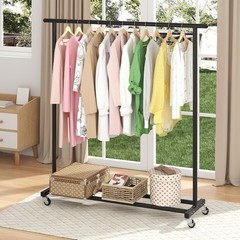 Versatile Metal Garment Organizer with Wheels – Perfect for Home or Retail Use