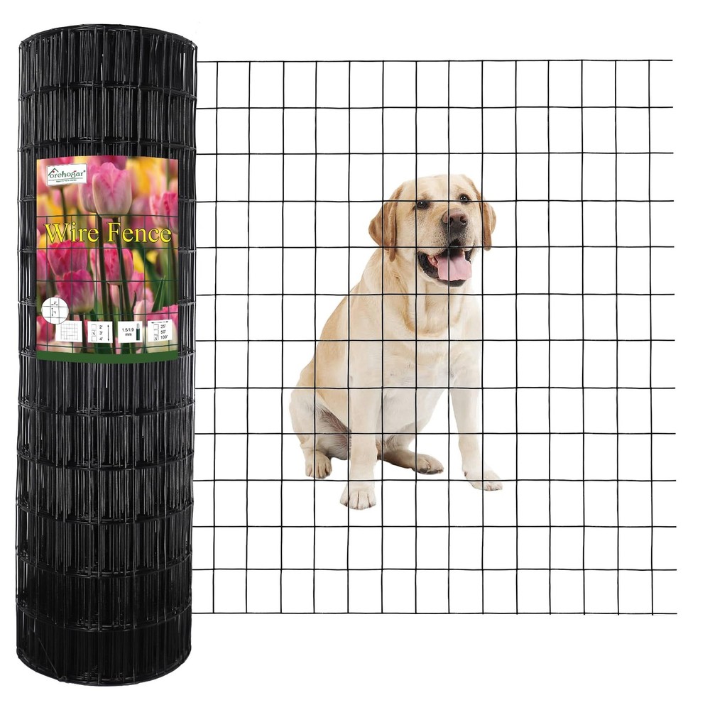 Black PVC Coated Welded Wire Fence 36 Inch x 100 Foot, 2 Inch x 3 Inch 16GA, …