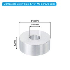 5Pcs M8 Aluminum Spacers Metal Spacer Aluminum 8.5mm ID x 25mm OD x 10mm L