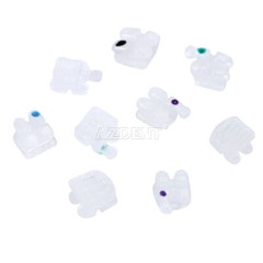 AZDENT Dental Orthodontic Clear Ceramic Bracket Braces Roth Slot.022 Hooks 3 4 5