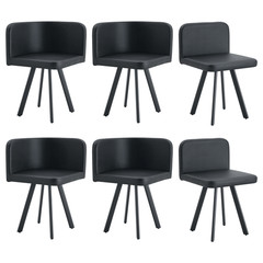 Retro Faux Leather Seating Set (Set of 4 or More) – Black Oil Wax Texture