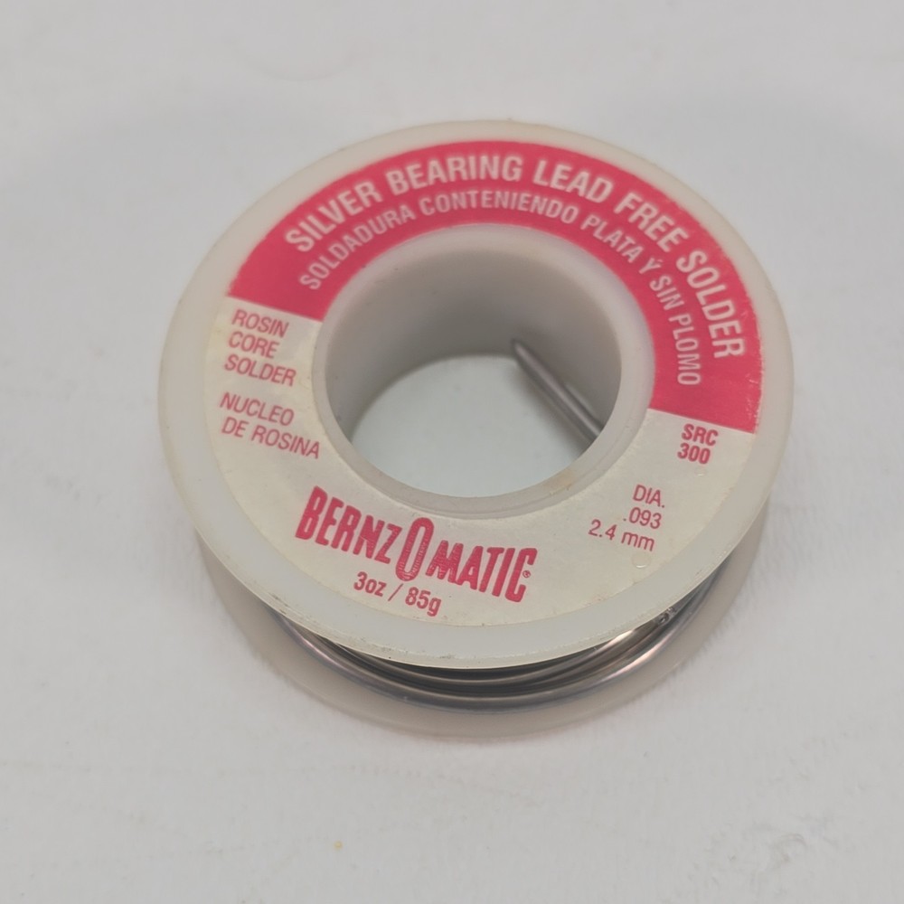 Benzomatic Solid Wire Lead free Silver bearing plumbing Solder 3oz spool SRC300