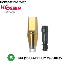 Titanium Straight Abutment Compatible with Osstem Hiossen Regular Ø4.5/5.0/6.0mm