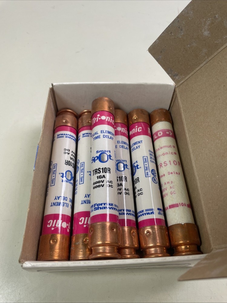 Lot Of 6 Mersen Ferraz Shawmut TRS10R 10 Amp Fuses FRS-R-10 600V NIB