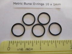 10mm ID x 12mm OD x 1mm thick O-ring. Buna-70. Quan 5.