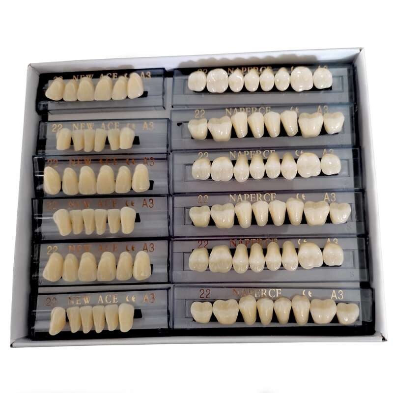 168pc 22# A3 Acrylic Resin Denture Full Set Teeth Upper Lower Shade Tooth Dental