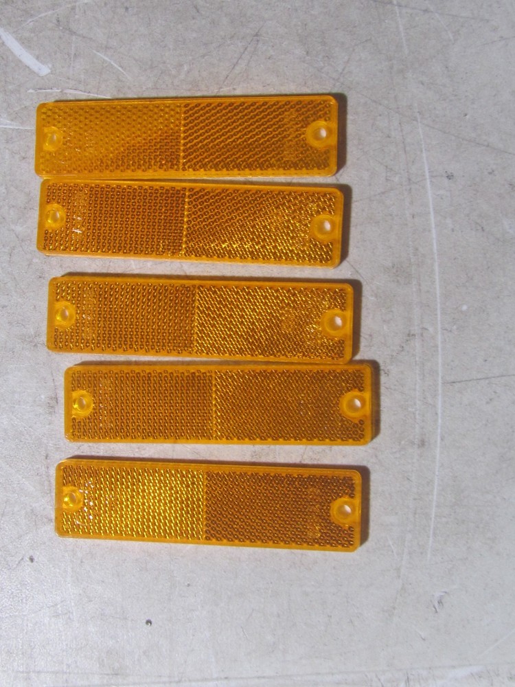 LOT OF 5 Grote 40133 Amber Mini Stick-On / Screw-Mount Rectangular Reflectors