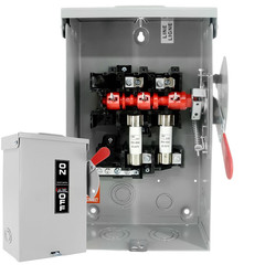2P 60Amp Fusible Disconnect Switch, 120V/240V Heavy Duty Safety Switch, NEMA 3R