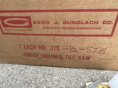 🇺🇸NEW Beno J Gundlach Co. Junior Ceramic Tile Saw JTS-1/2-STB Dayton Motor🇺🇸