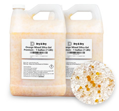 2 Gallon(14-15 LBS) “Dry & Dry” Orange & White Mixed Silica Gel Desiccant Bead