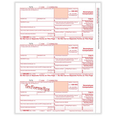 2025 IRS Tax Form 1099-NEC Laser 12 recipients+(2)1096 #N6103 – 3UP 4pt NO Env