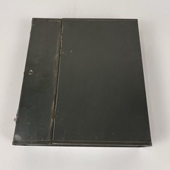 Vintage Asco Art Steel Co Industrial Metal Book Storage Box with Latch Green