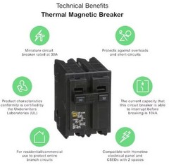 Square-D HOM230 Homeline 30A Double Pole Breaker Schneider DP-4075 New Shipped!