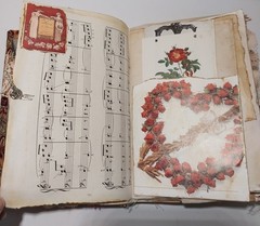 Junk Journal Boho Style Antique Vtg. Ephemera Handmade Book Lg. 9″x6.5″ 116 Pg.