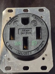 Hubbell, hbl9450A, 50 amp, 125/ 250 volt, Nema 14-50R, Receptacle