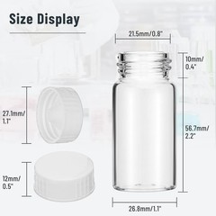 100/500Pcs 20mL Scintillation Vial Glass Vial Counting Vials Cone Shaped Liner